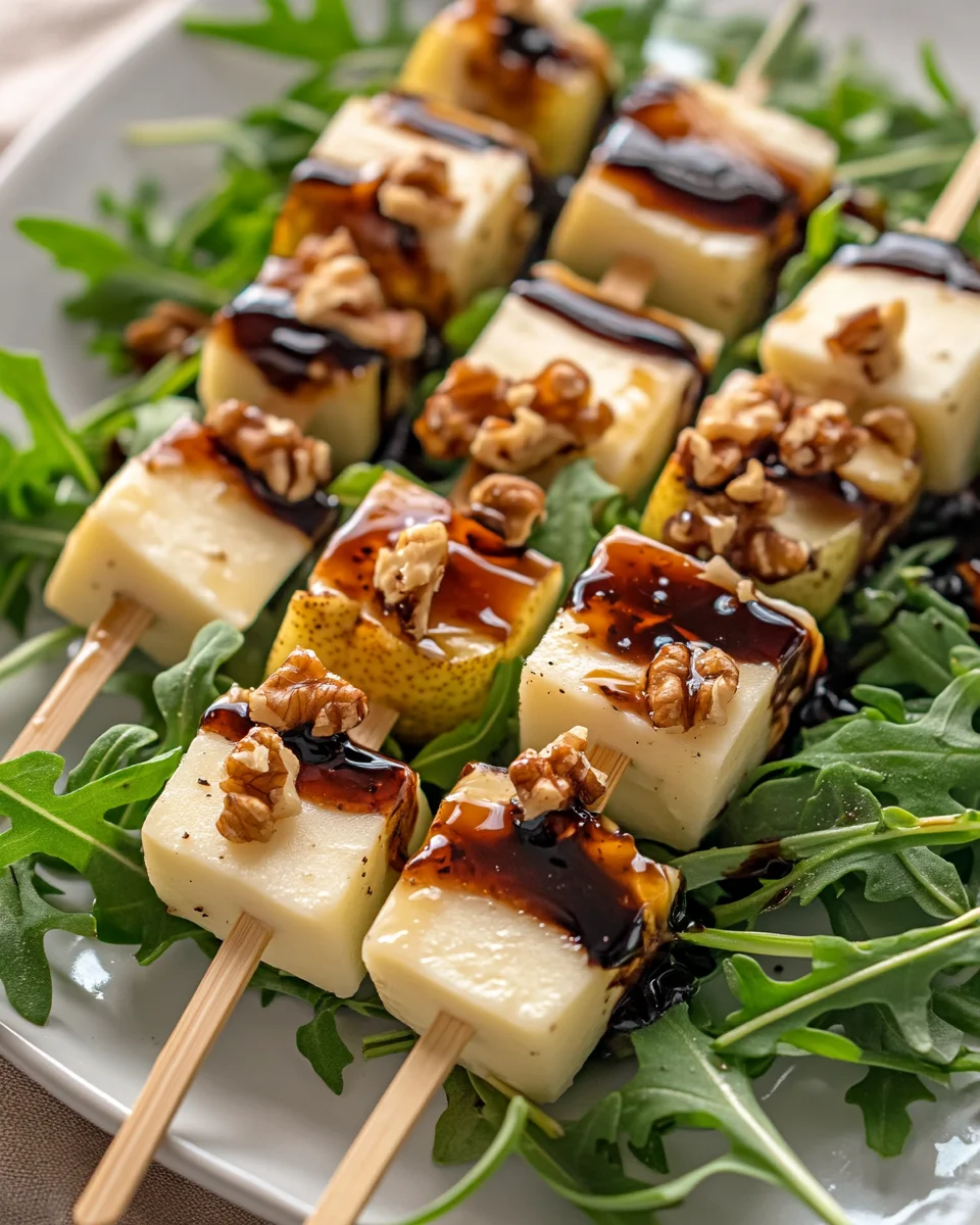 Pear & Brie Cheese Salad Skewers
