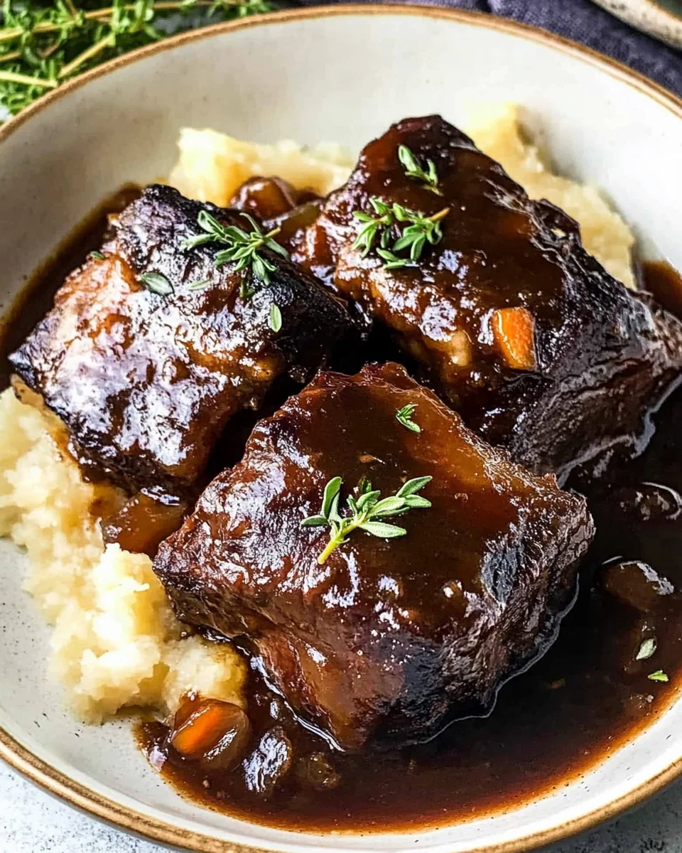 Red Wine Braised Short Ribs in Dutch Oven