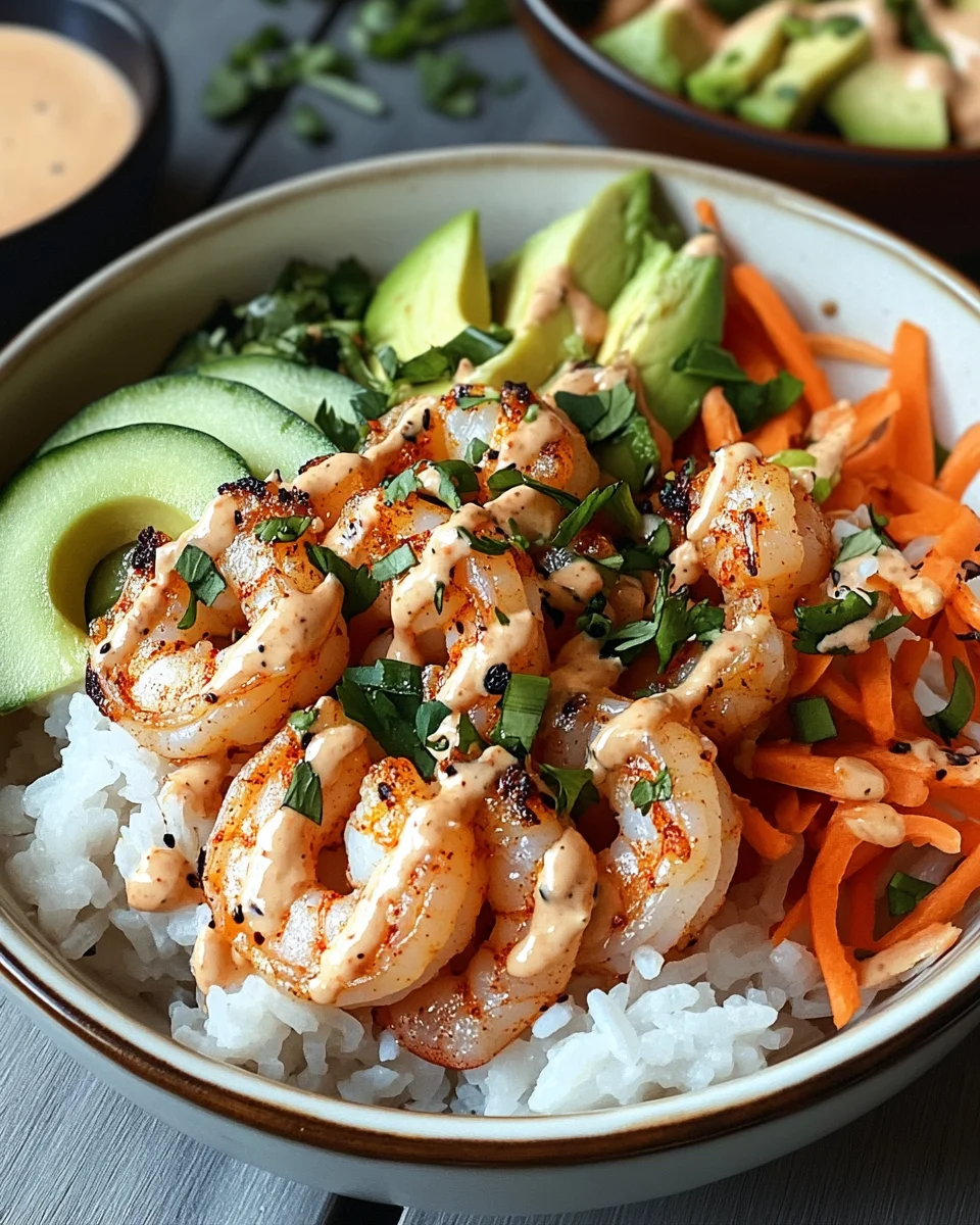 Shrimp Rice Bowls with Spicy Mayo