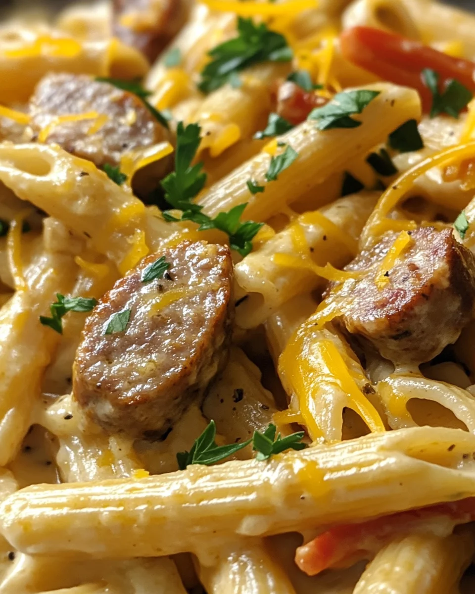 Skillet Creamy Smoky Cajun Sausage Penne