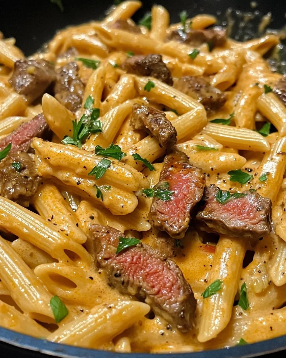 Skillet Creamy Spicy Cajun Steak Penne