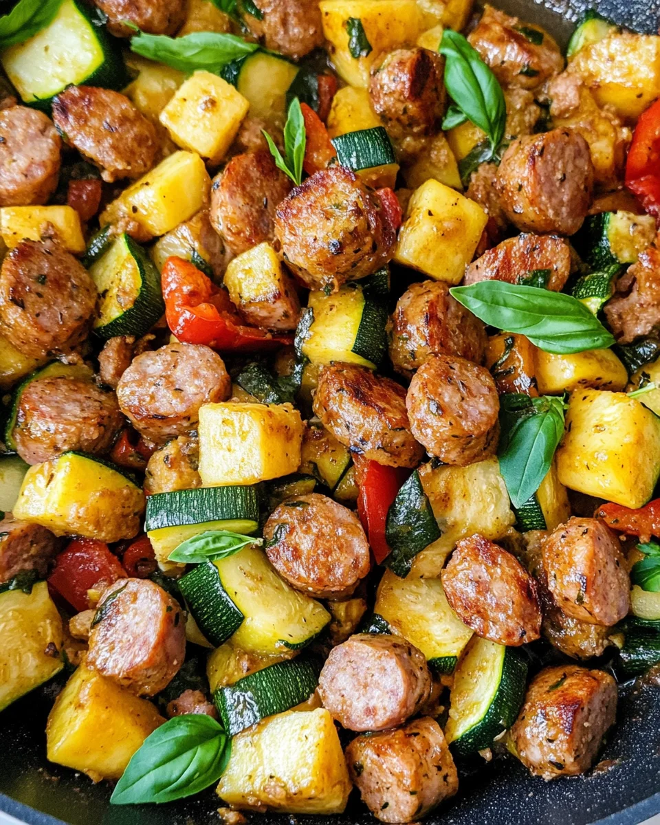 Skillet Sausage and Zucchini