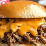 Slow Cooker Beef and Cheddar Sandwiches