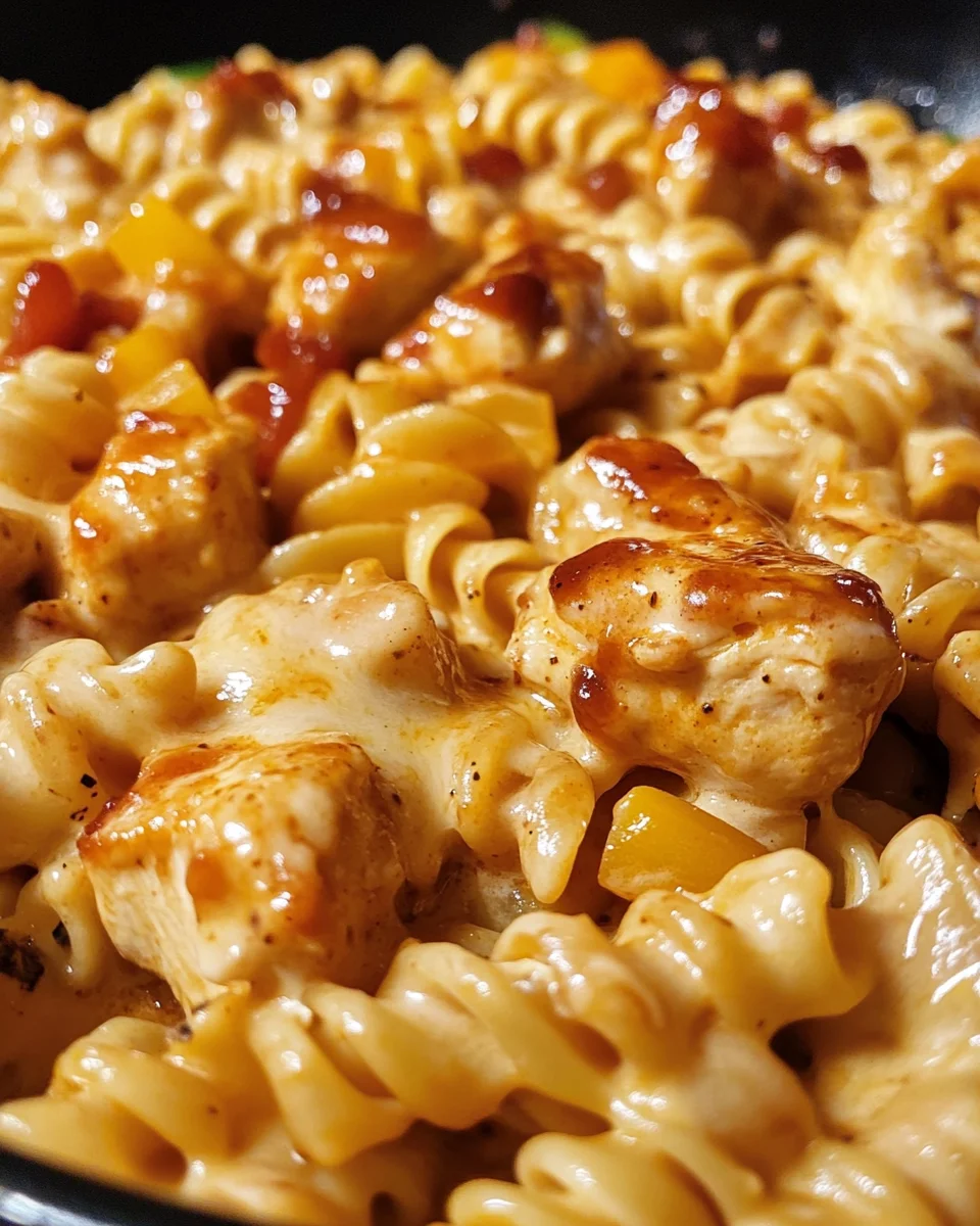Smoky BBQ Cheddar Chicken Skillet Pasta