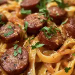 Spicy Cajun Garlic Butter Sausage Pasta