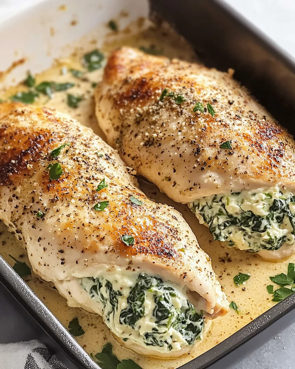 Spinach Stuffed Chicken Fillets