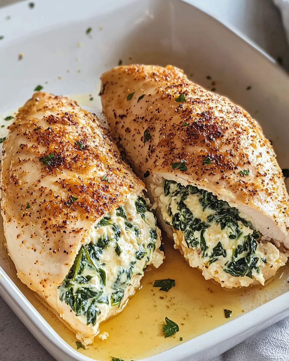 Spinach Stuffed Chicken Fillets