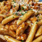Sticky Garlic Butter BBQ Chicken Penne