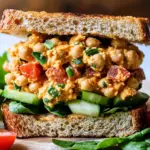 Vegan Buffalo Chickpea Salad Sandwich